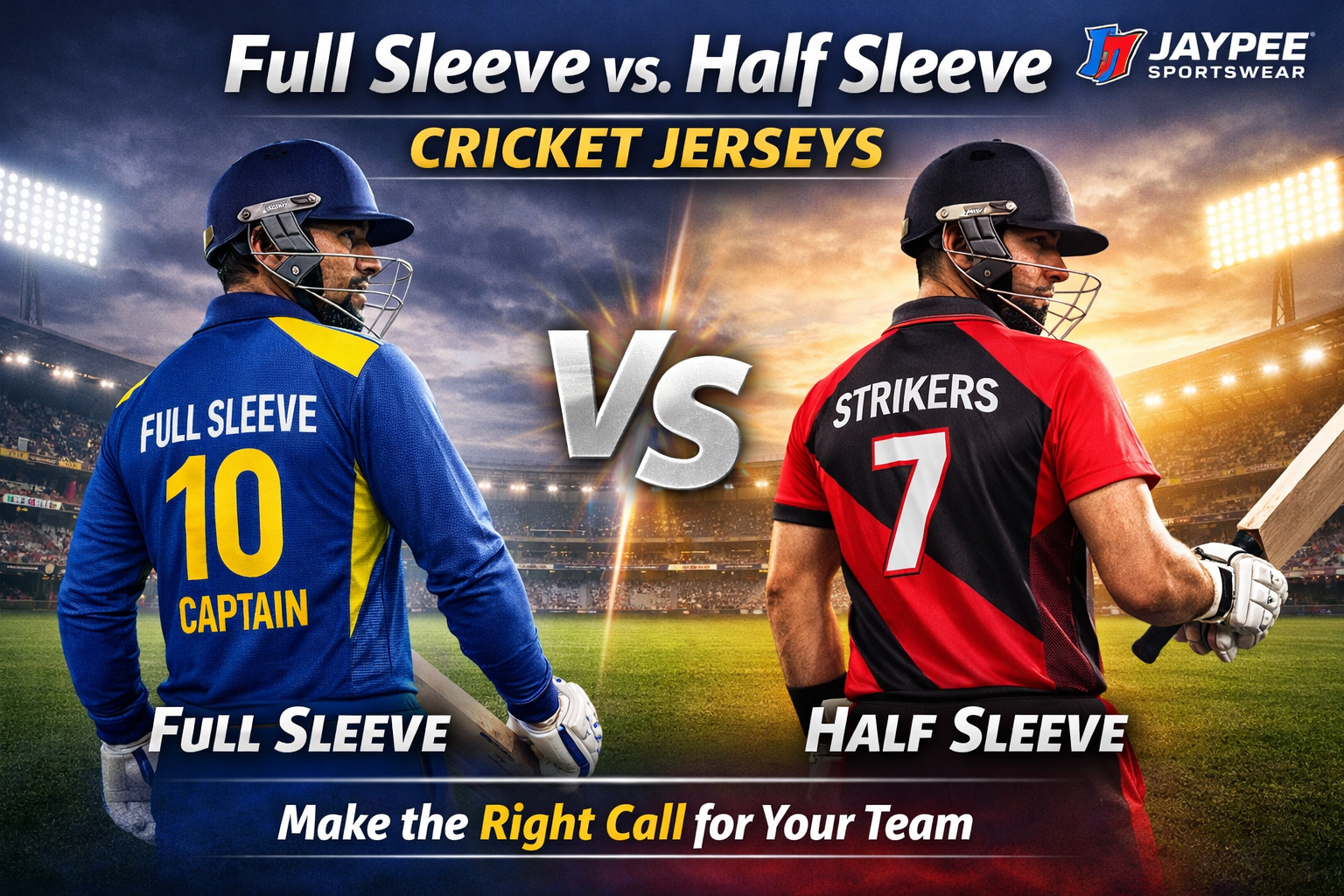 Full Sleeve vs. Half Sleeve Cricket Jersey | Jaypee Sports India