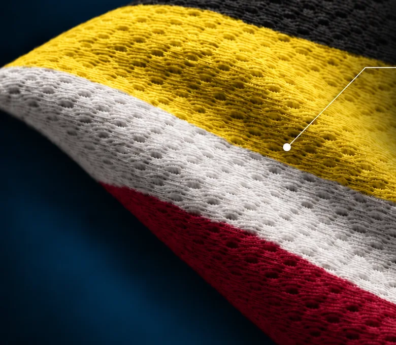HEXA-B football mesh sportswear fabric, close-up
