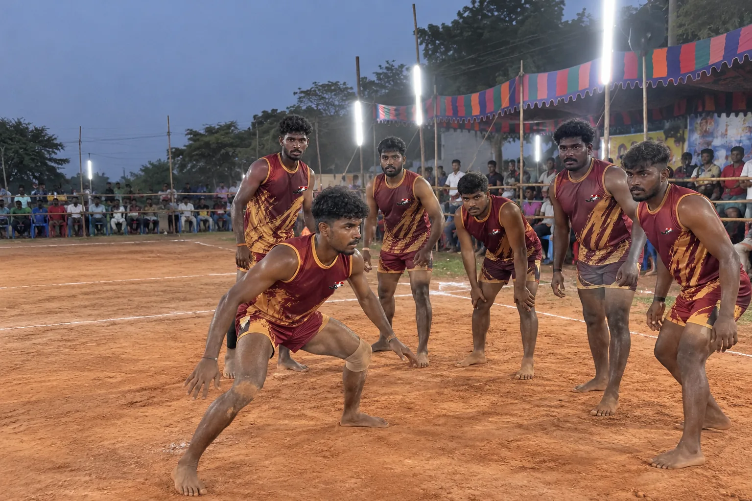 Kabaddi team in custom Jaypee Sportswear uniforms