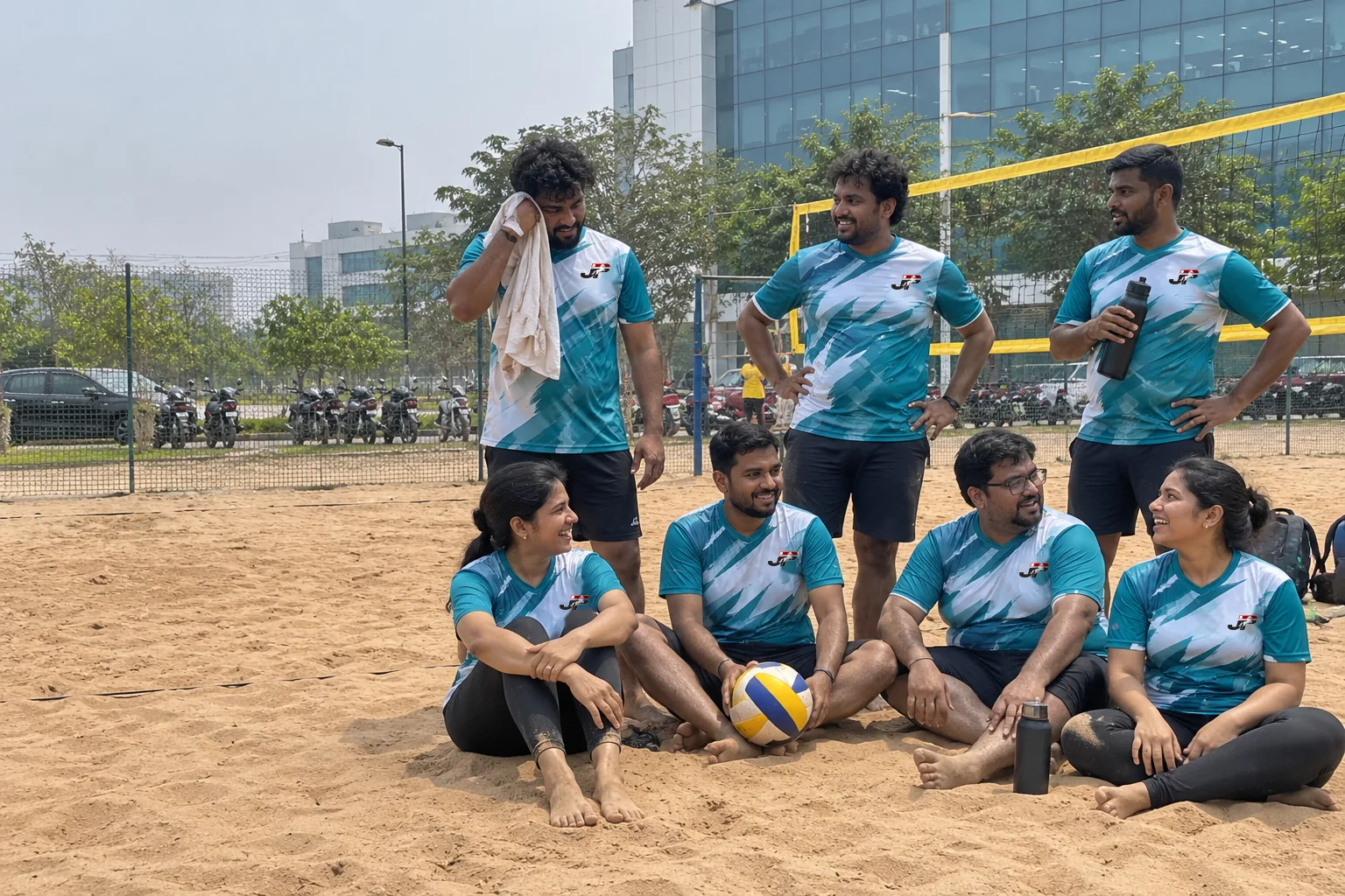 Team in custom Jaypee jerseys
