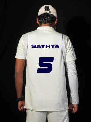 Cricket whites with name and number